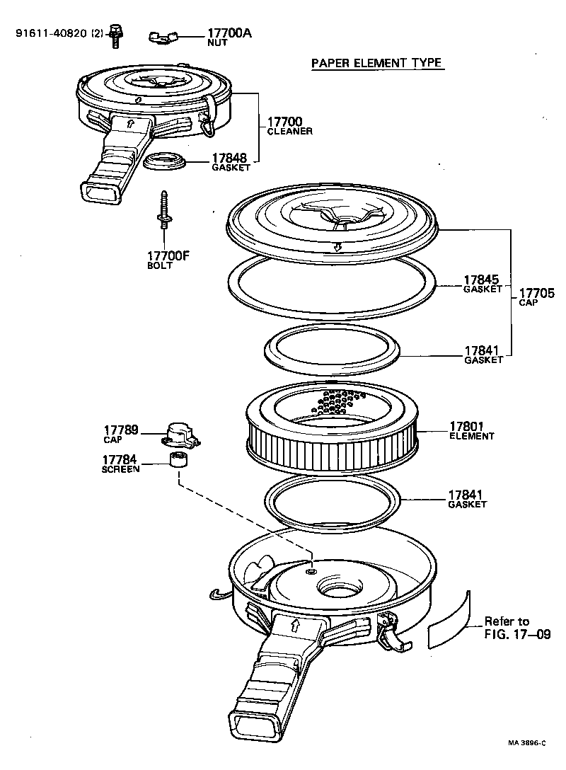 17700-54080 CLEANER ASSY, AIR product image