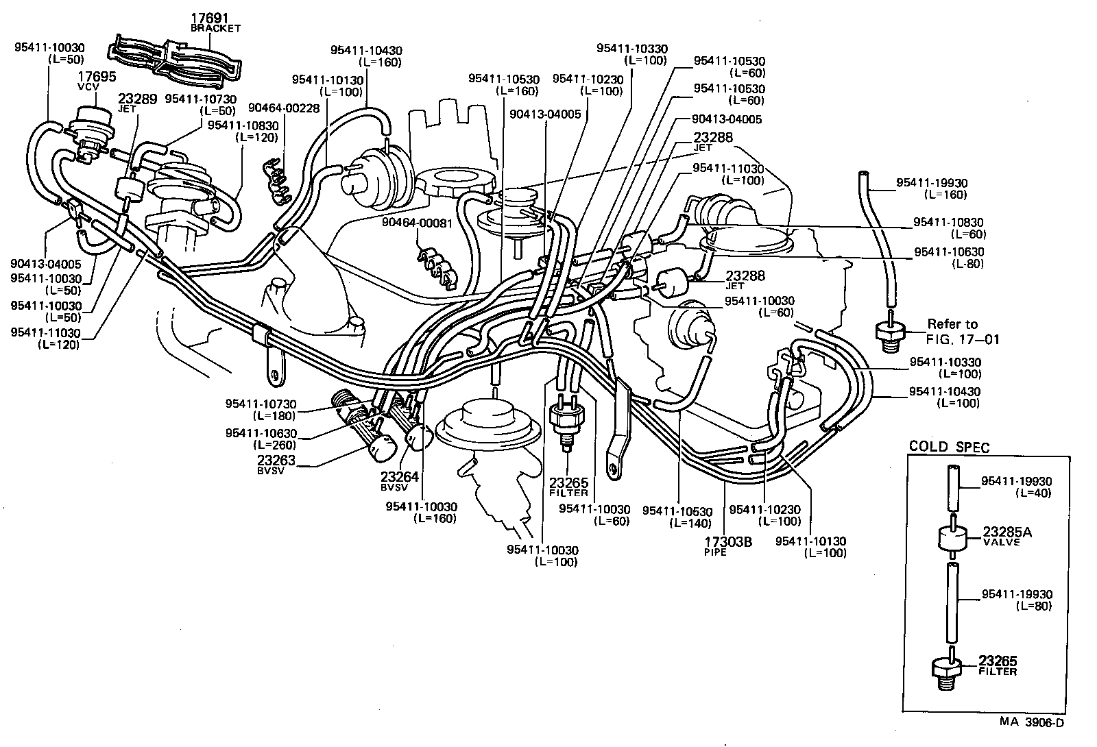 17303-13060 PIPE SUB-ASSY, AIR, NO.1 product image
