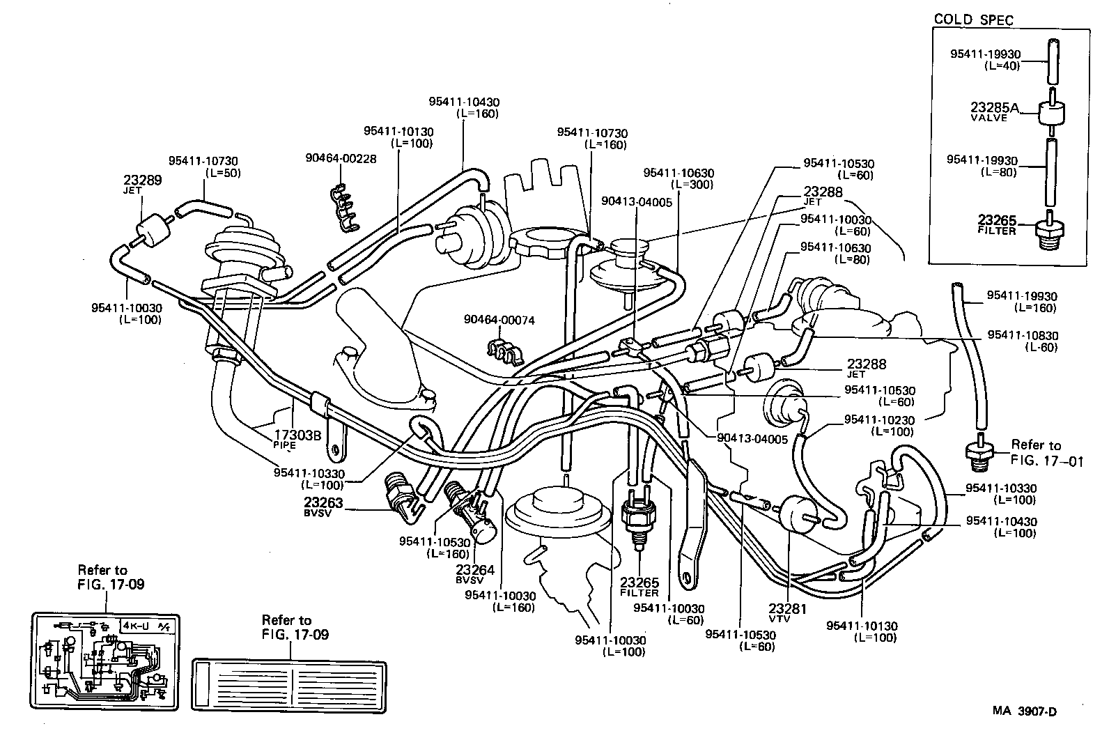 17303-13060 PIPE SUB-ASSY, AIR, NO.1 product image