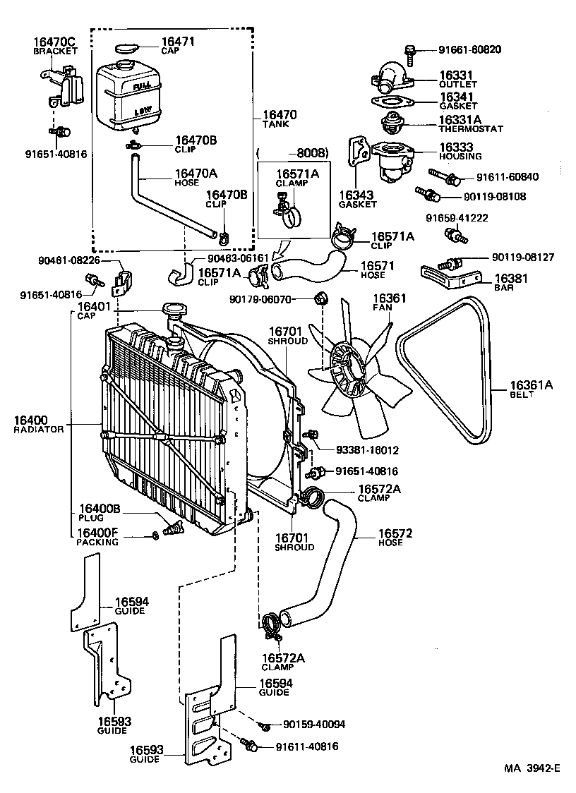 16572-54020 HOSE, RADIATOR, OUTLET product image