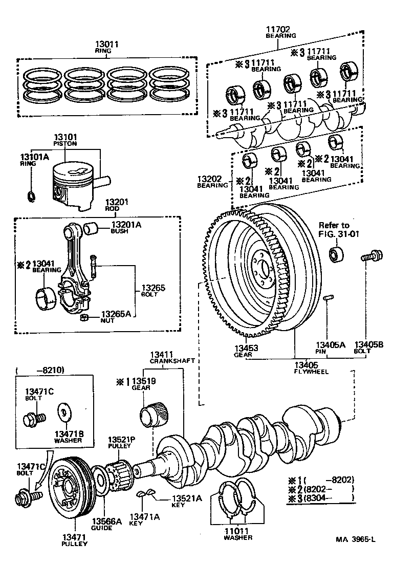 Toyota 13013-54041 RING SET, PISTON
