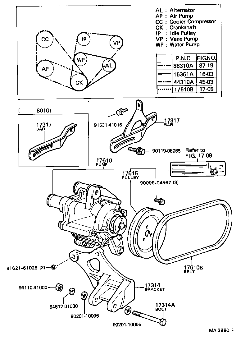17317-37010 BAR, AIR PUMP ADJUSTING, NO.1 product image