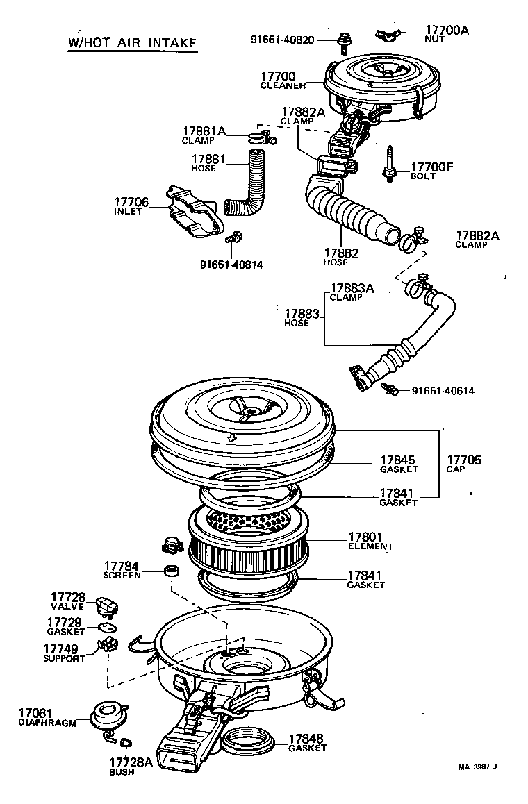 17705-34190 CAP SUB-ASSY, AIR CLEANER product image