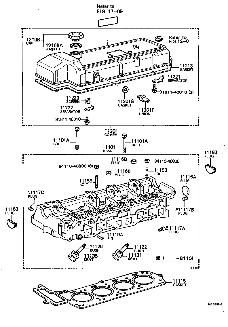 11101-39288 HEAD SUB-ASSY, CYLINDER product image