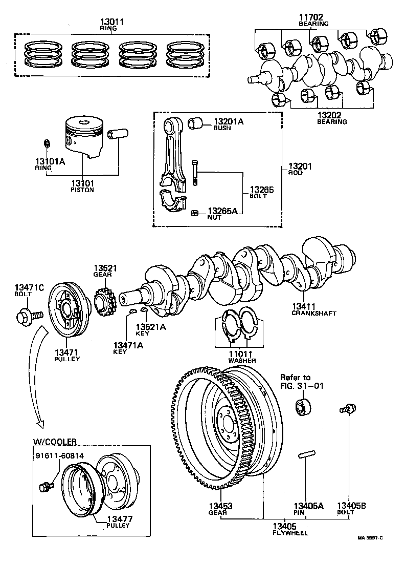 13103-34040 PISTON SUB-ASSY, W/PIN product image