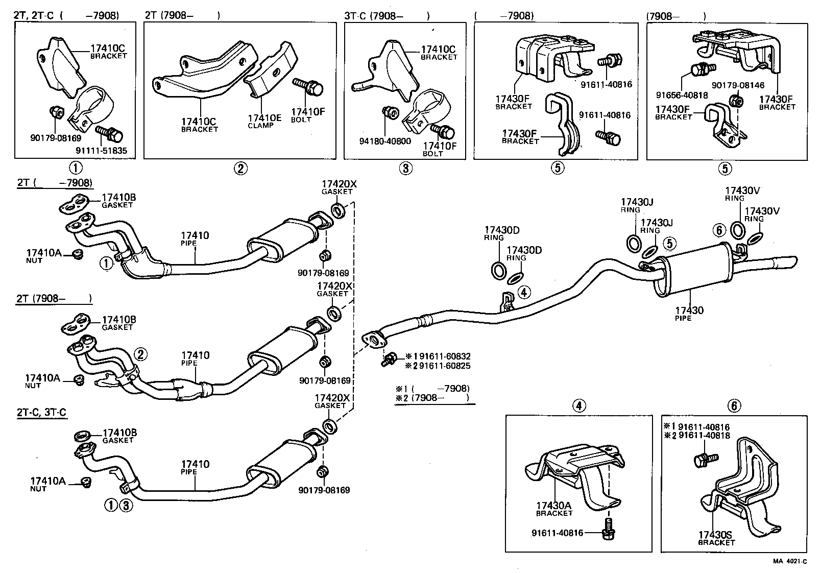 91511-60830 BOLT OR RING, EXHAUST PIPE FRONT (FOR FRONT) product image
