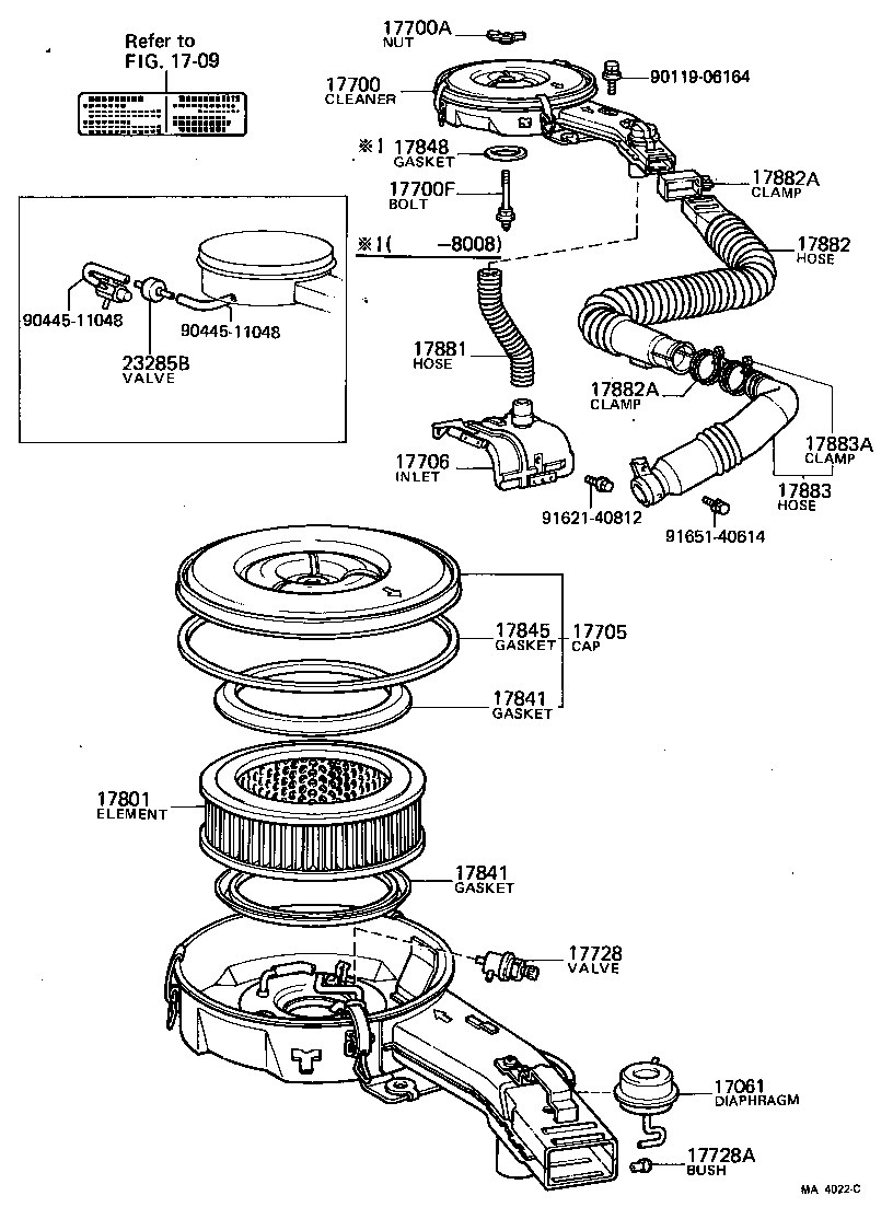 17700-26220 CLEANER ASSY, AIR product image