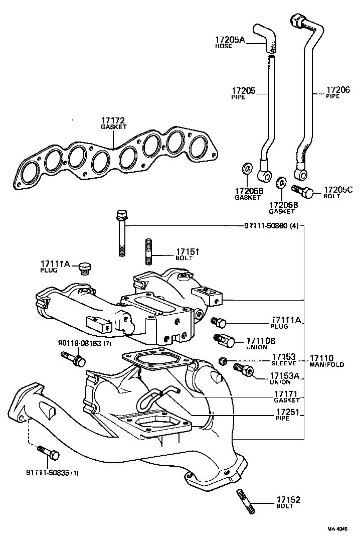 17101-54020 MANIFOLD, INTAKE product image