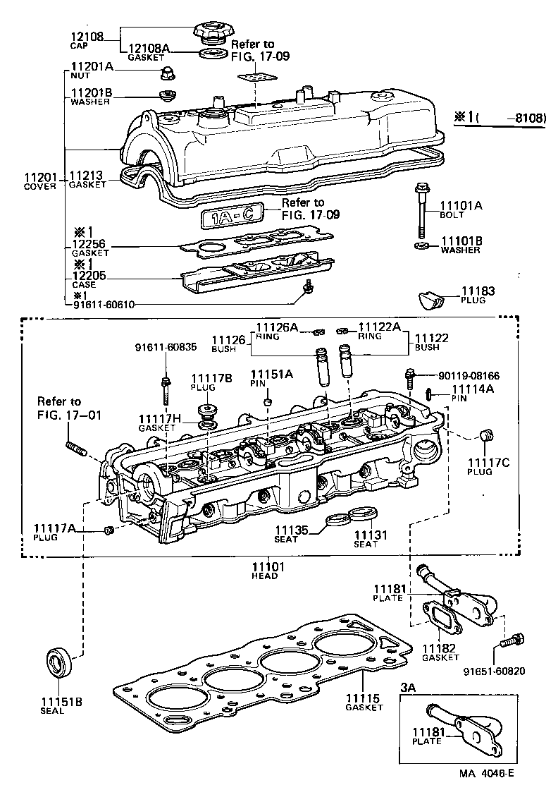 Toyota 11181-15020 PLATE, CYLINDER HEAD, REAR