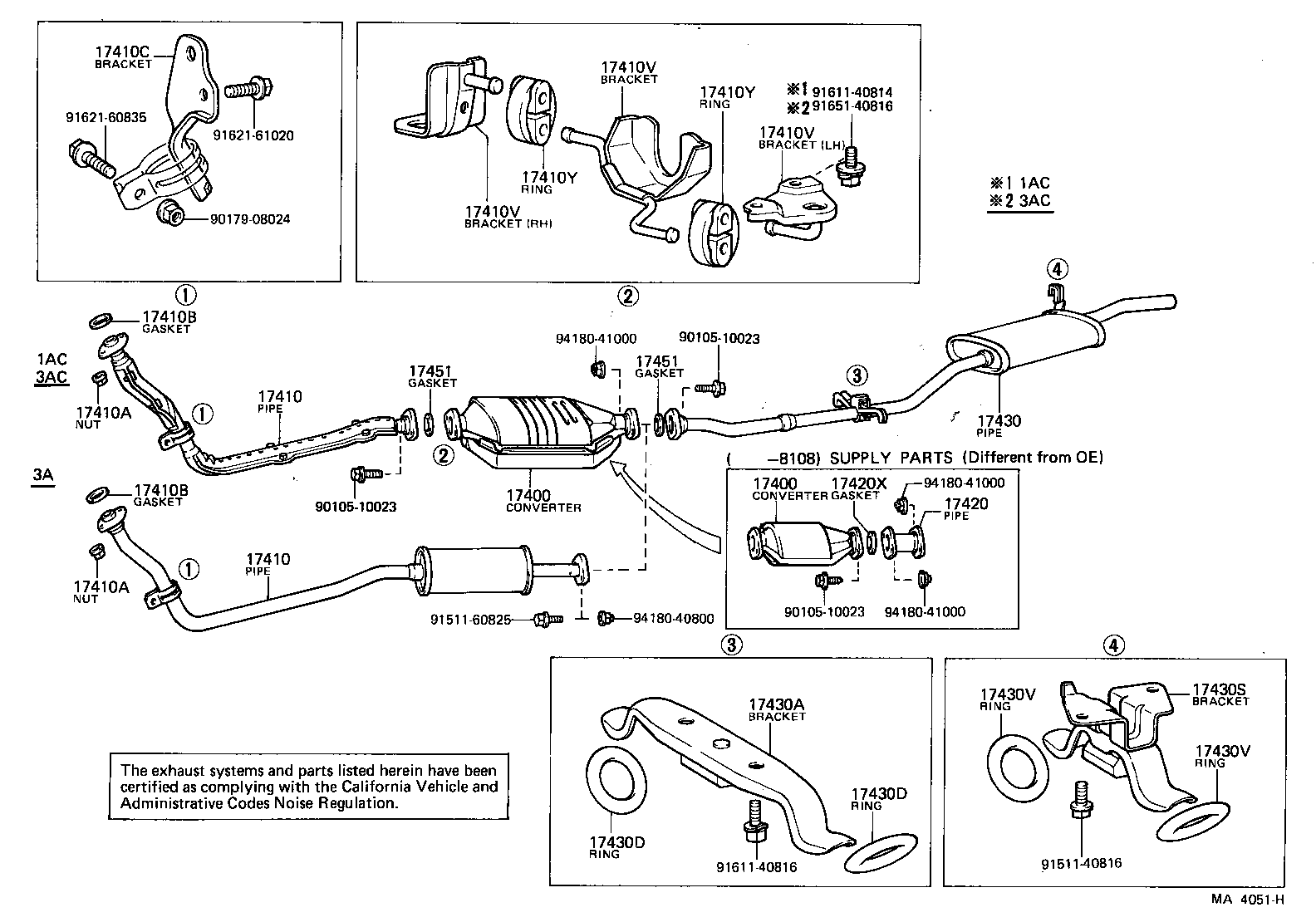 17430-15042 PIPE ASSY, EXHAUST, TAIL product image