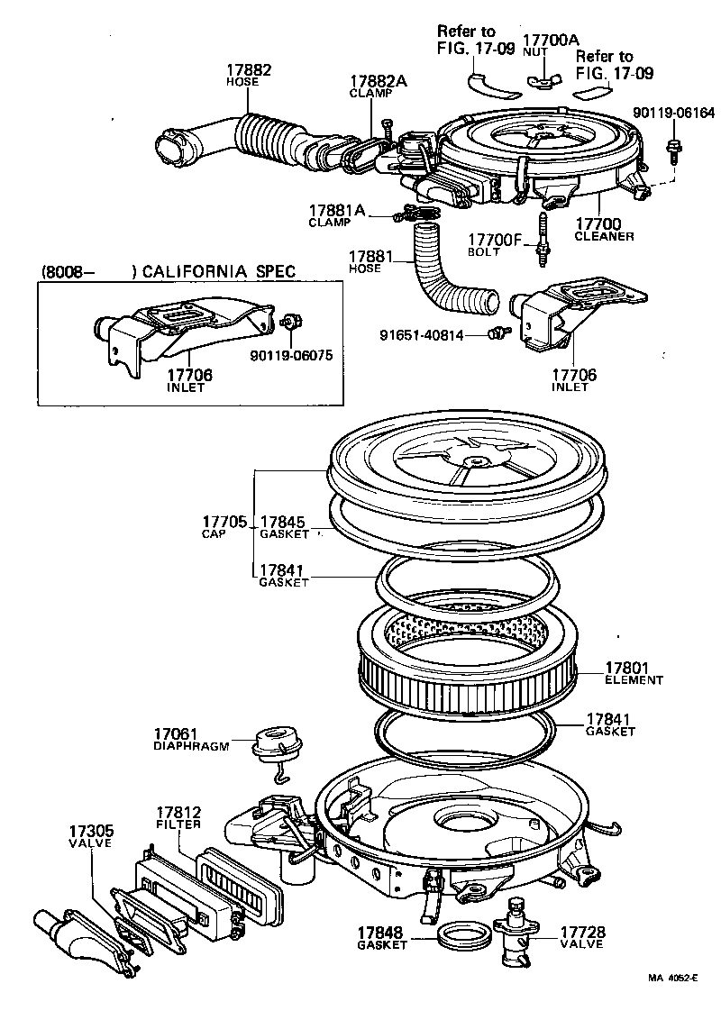 Toyota 17305-15010 VALVE SUB-ASSY, REED