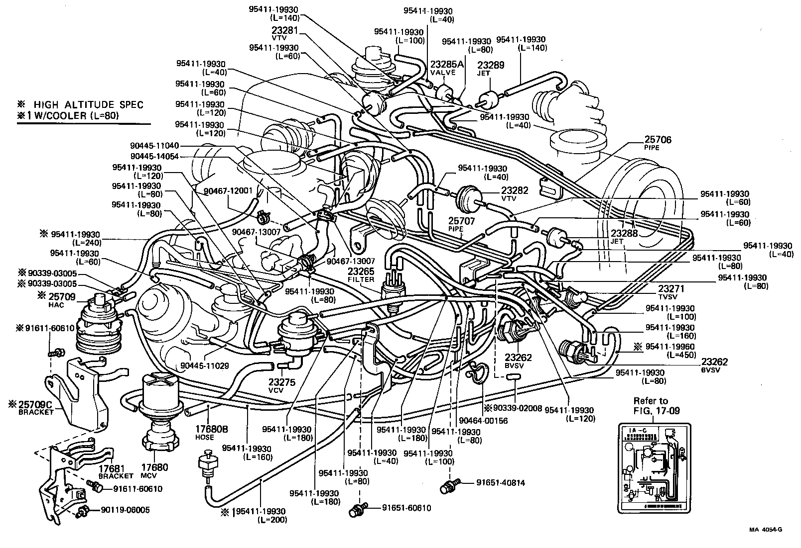 Toyota 25707-14010 PIPE SUB-ASSY, VACUUM TRANSMITTING, NO.2