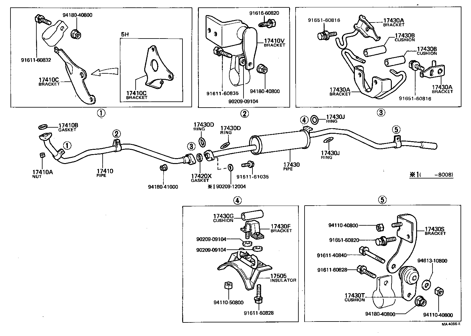 17430-31330 PIPE ASSY, EXHAUST, TAIL product image