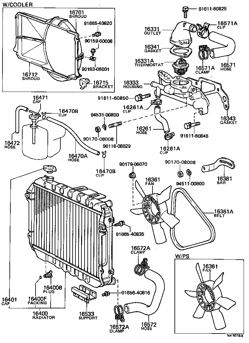 16264-64020 HOSE, WATER BY-PASS, NO.2 product image