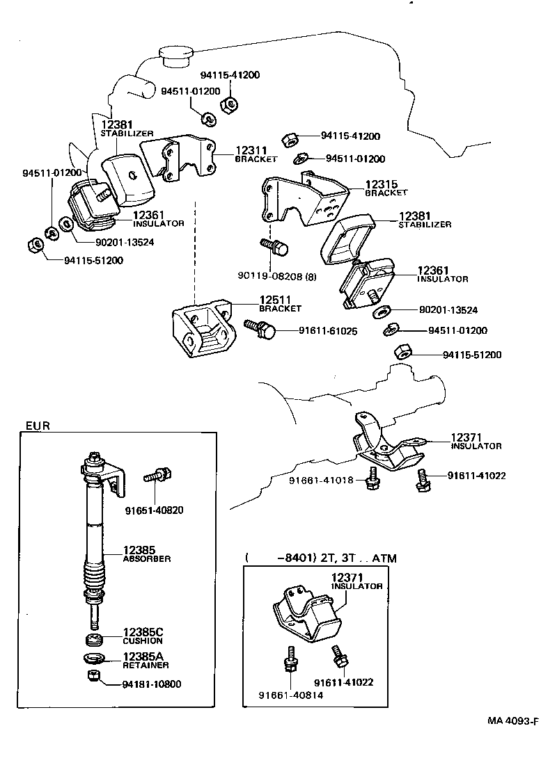 12301-13020 BRACKET, ENGINE MOUNTING, FRONT NO.1 RH product image