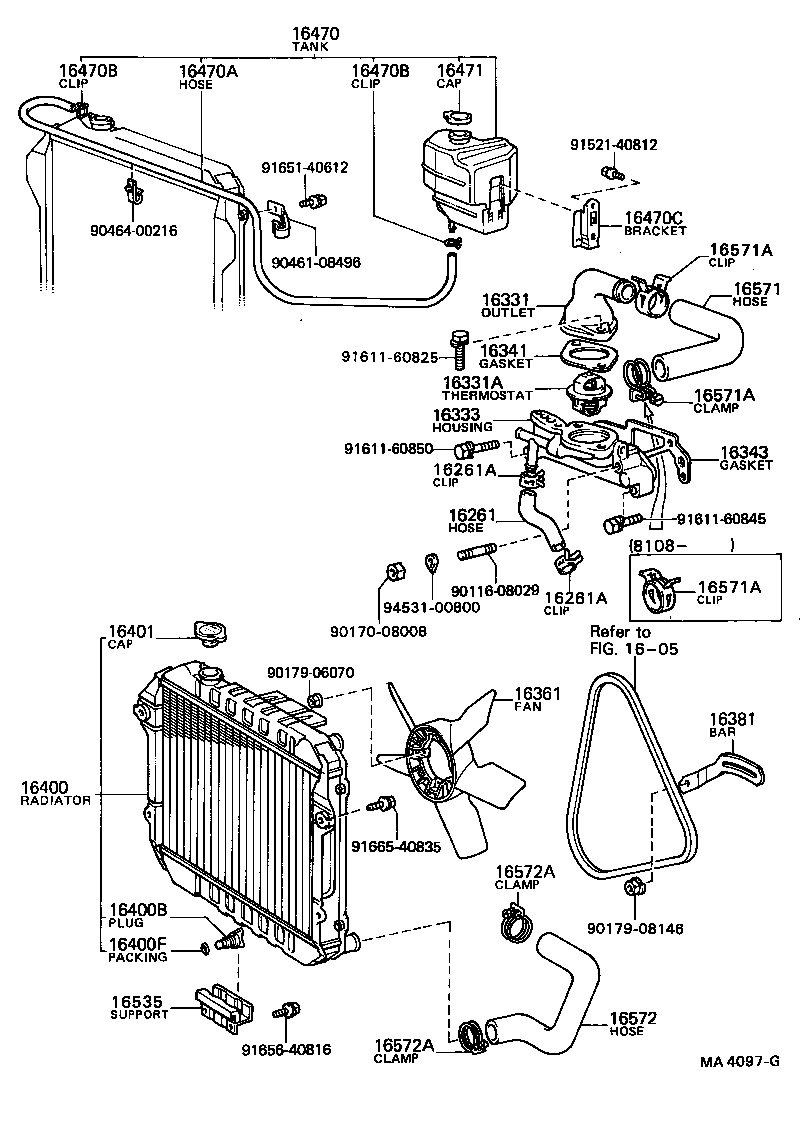16381-64011 BAR, FAN BELT ADJUSTING product image