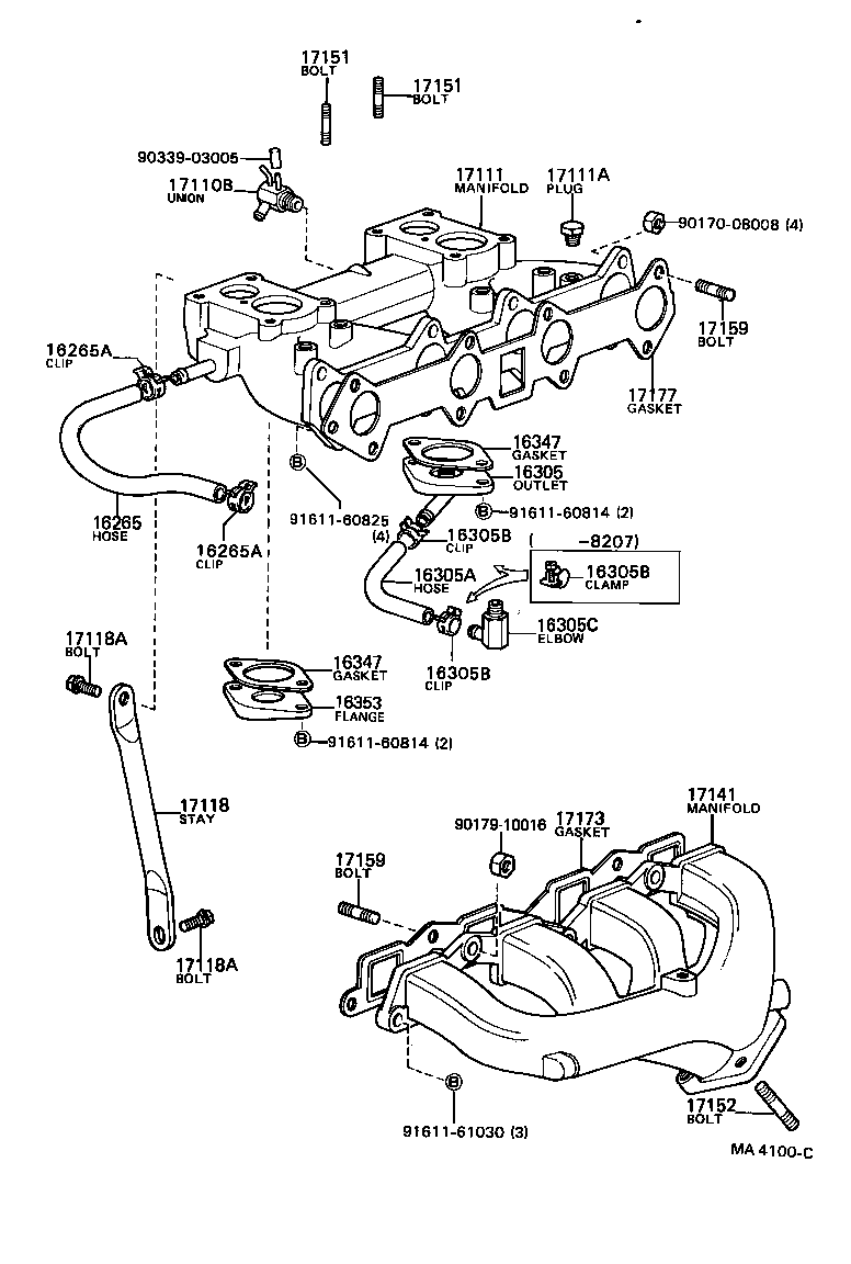 17111-64010 MANIFOLD, INTAKE product image