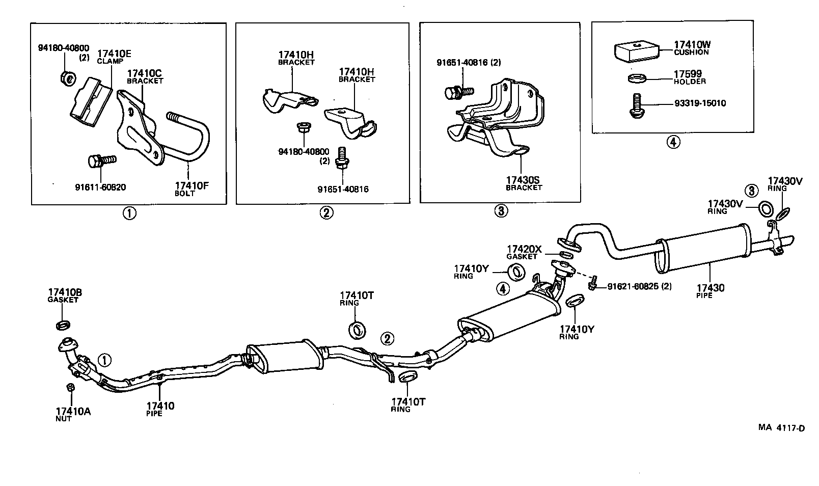 17430-41250 PIPE ASSY, EXHAUST, TAIL product image