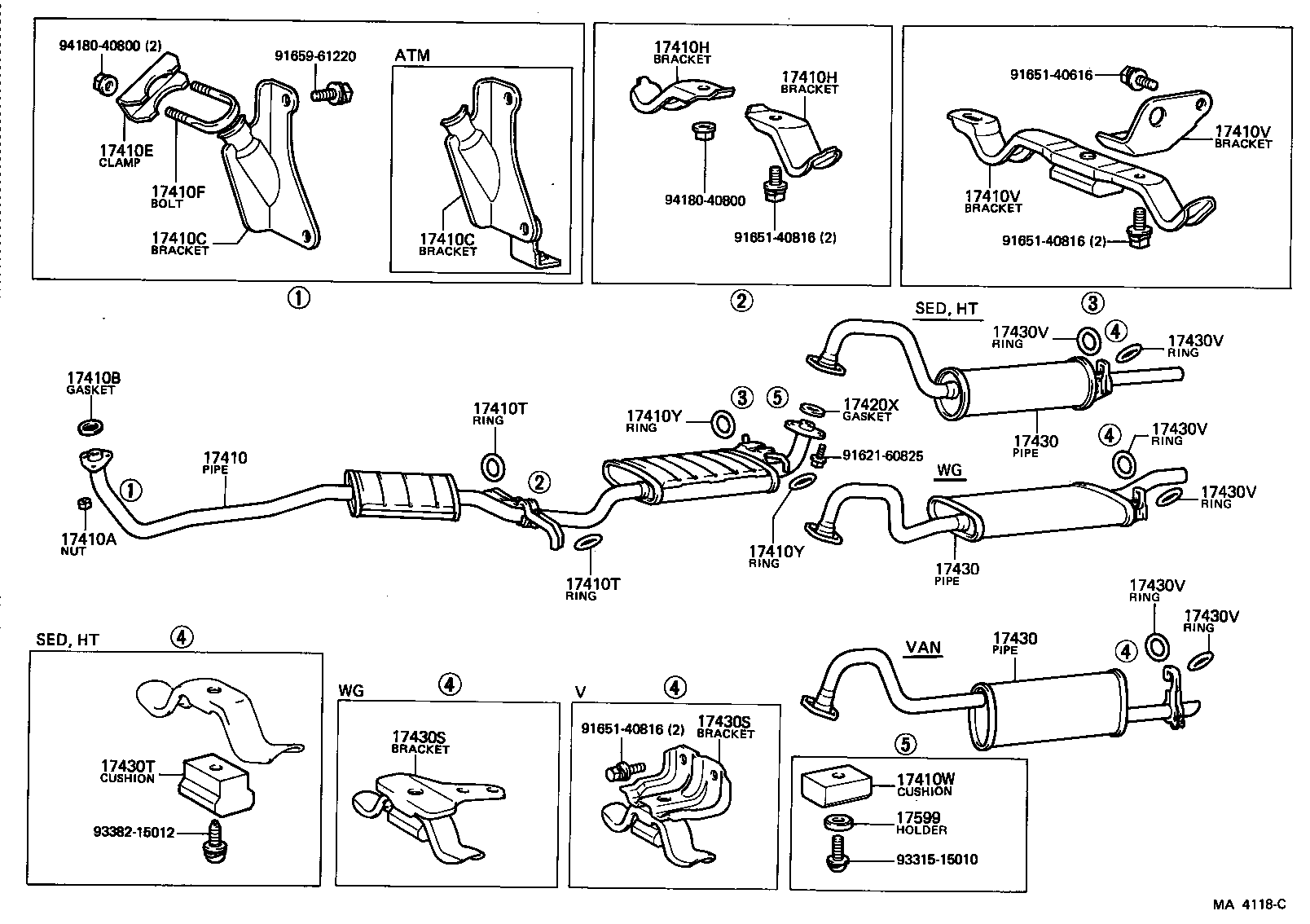 17430-41250 PIPE ASSY, EXHAUST, TAIL product image