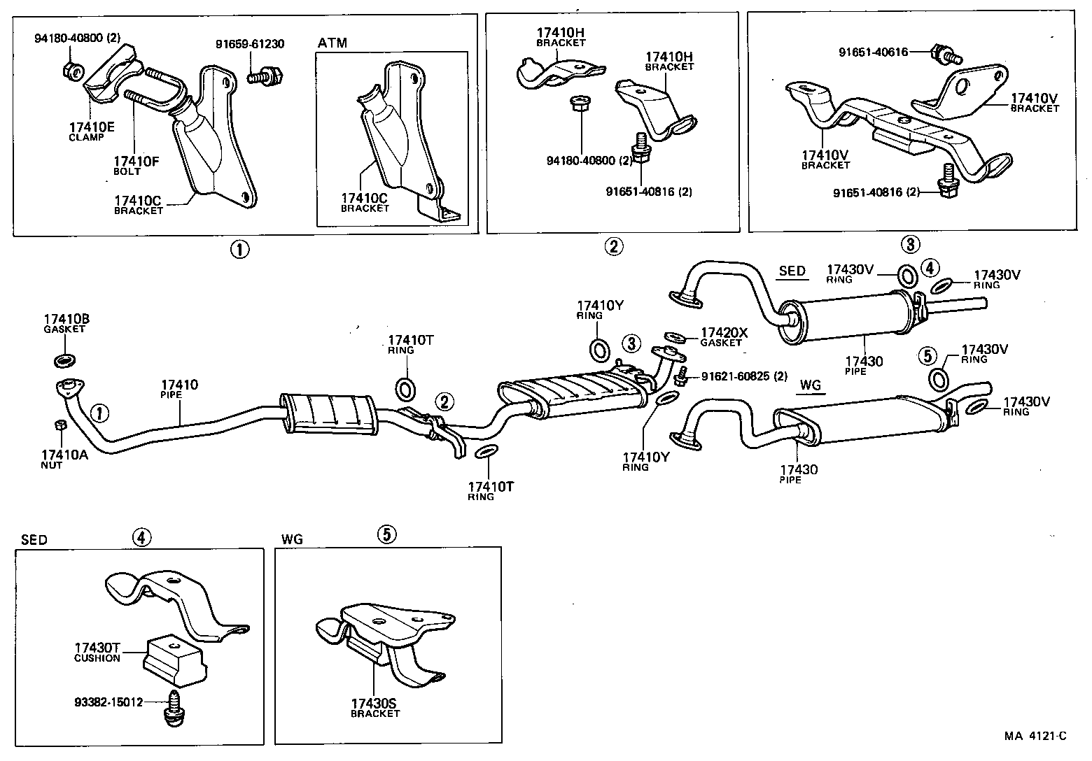 90105-10019 BOLT OR RING, EXHAUST PIPE FRONT (FOR FRONT) product image