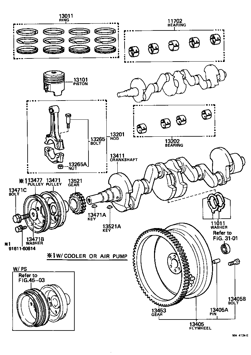 Toyota 13011-16010 RING SET, PISTON