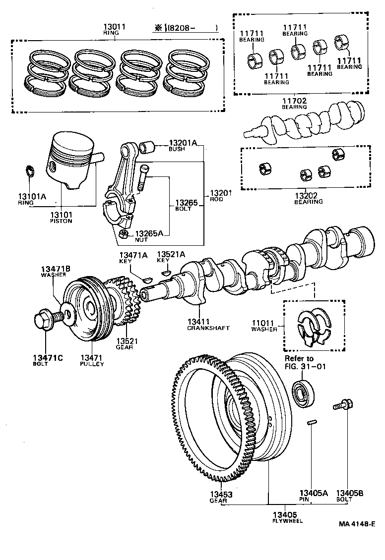 13101-88261 PISTON SUB-ASSY, W/PIN product image