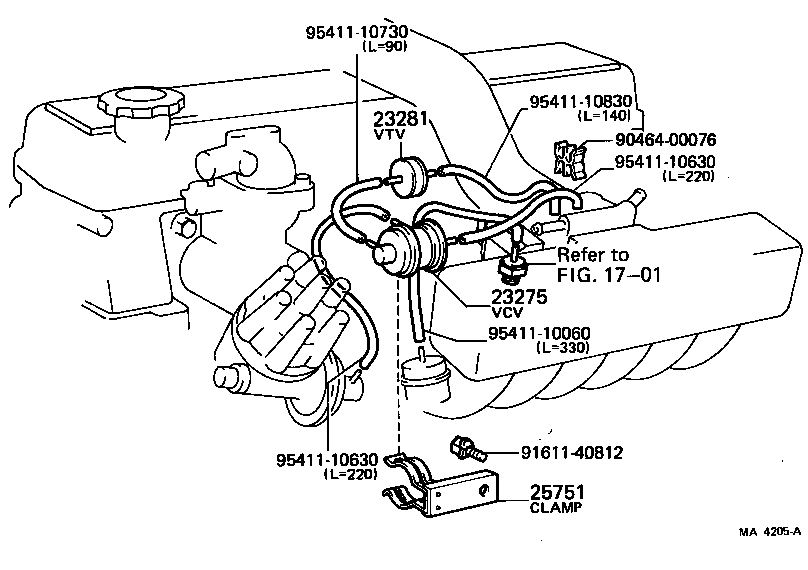 25751-43010 CLAMP, VACUUM CONTROL VALVE, NO.1 product image