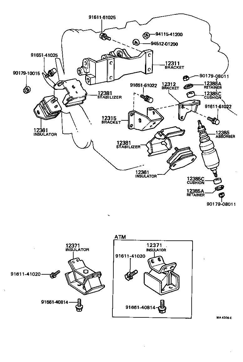 12315-70011 BRACKET, ENGINE MOUNTING, FRONT NO.1 LH product image