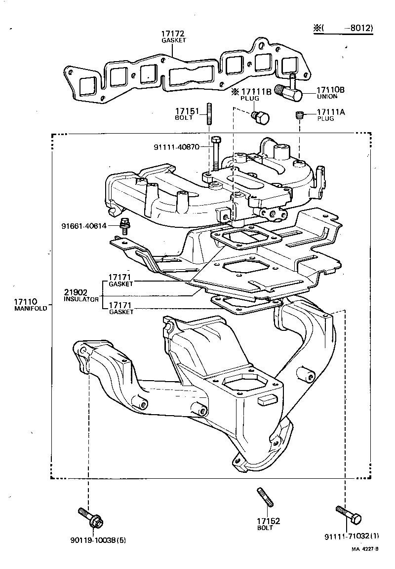 17111-88250 MANIFOLD, INTAKE product image