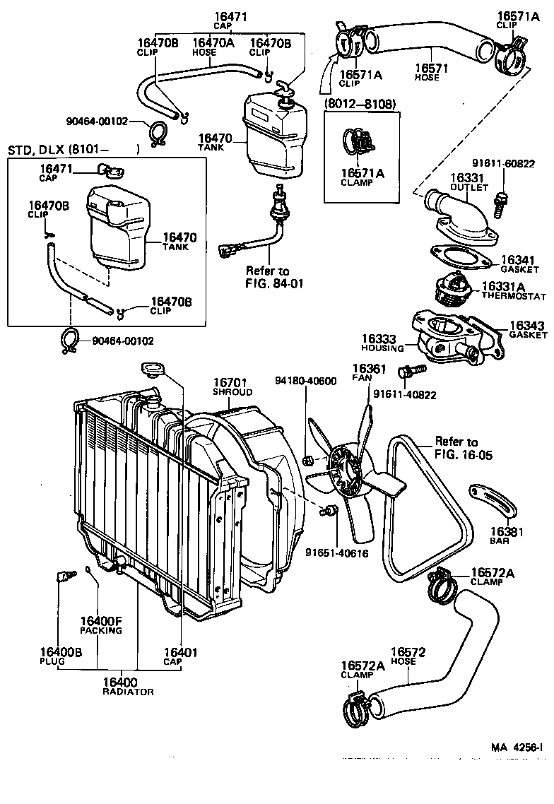 16572-64080 HOSE, RADIATOR, OUTLET product image