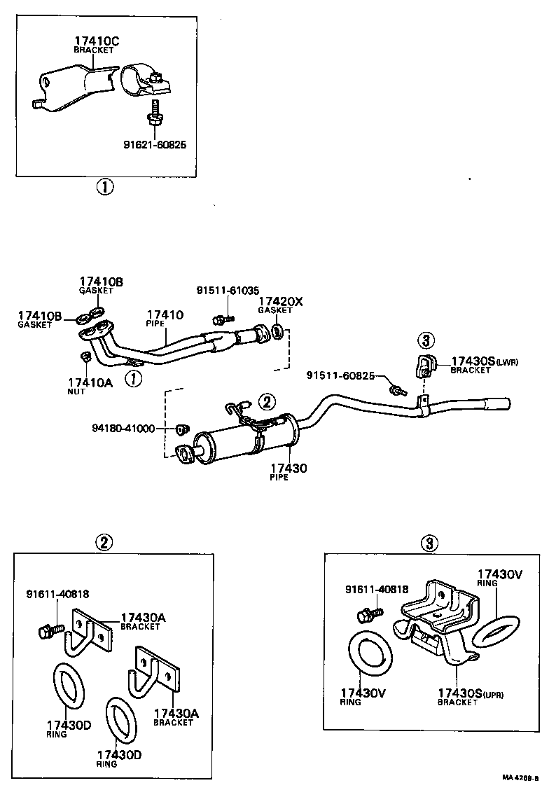 17430-27020 PIPE ASSY, EXHAUST, TAIL product image