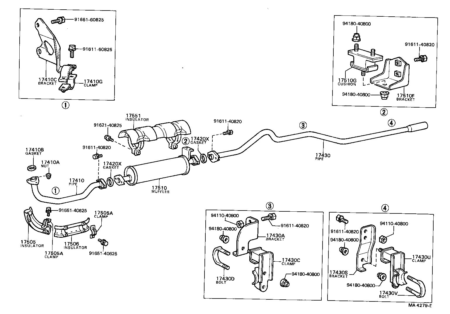 17401-56071 PIPE ASSY, EXHAUST, FRONT product image