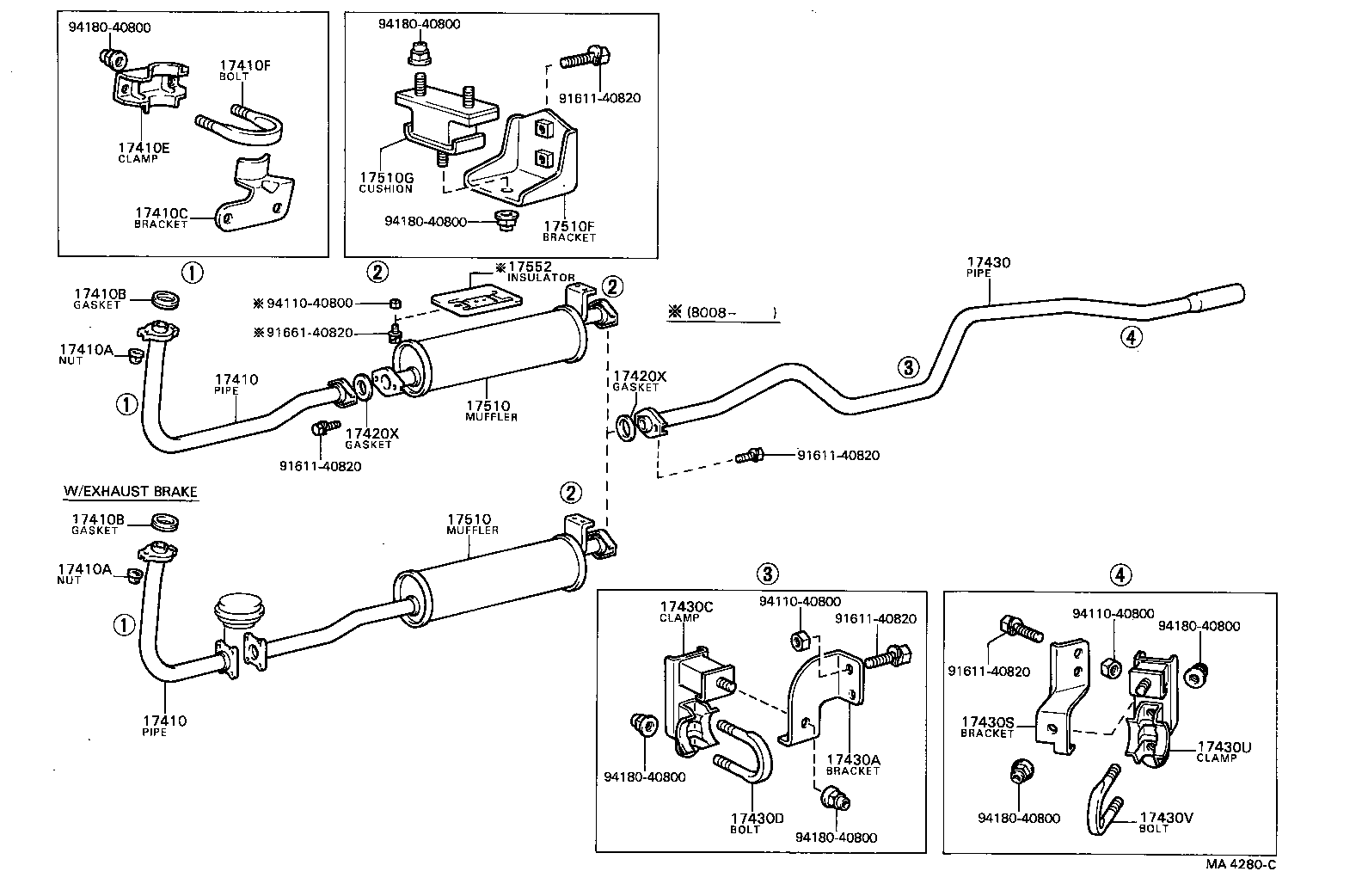 17401-56071 PIPE ASSY, EXHAUST, FRONT product image