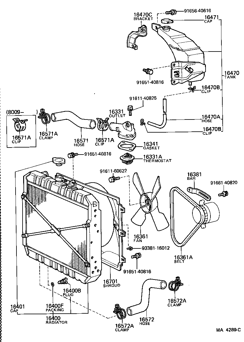 16572-54020 HOSE, RADIATOR, OUTLET product image
