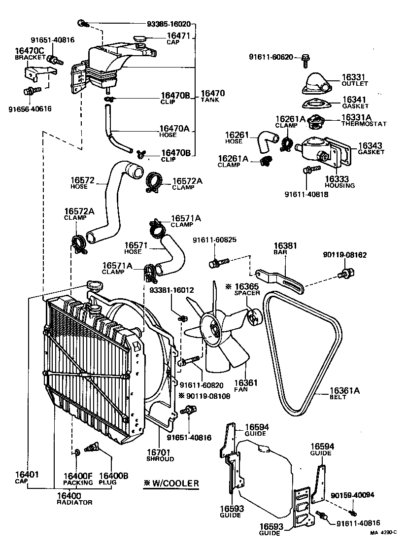 16572-54020 HOSE, RADIATOR, OUTLET product image