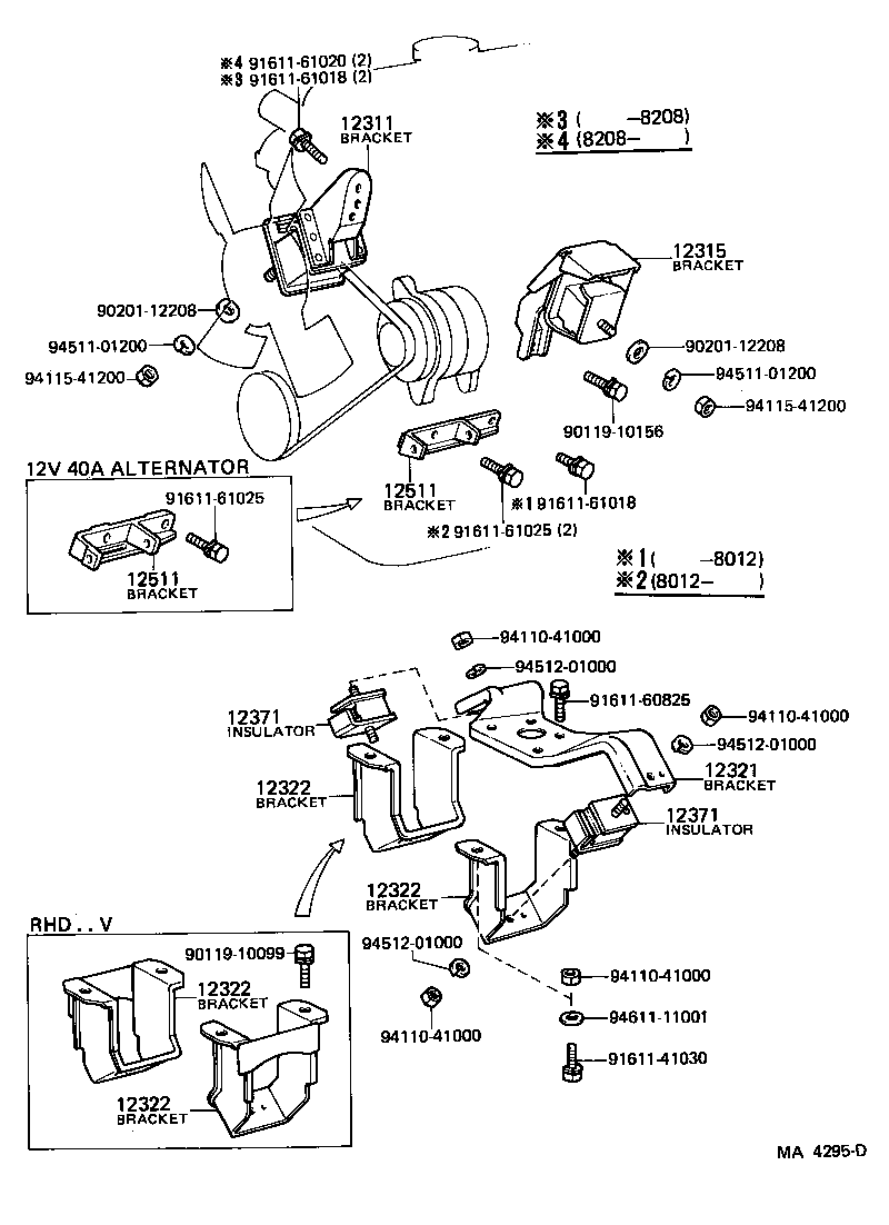 12303-18020 BRACKET, ENGINE MOUNTING, REAR, NO.1 product image
