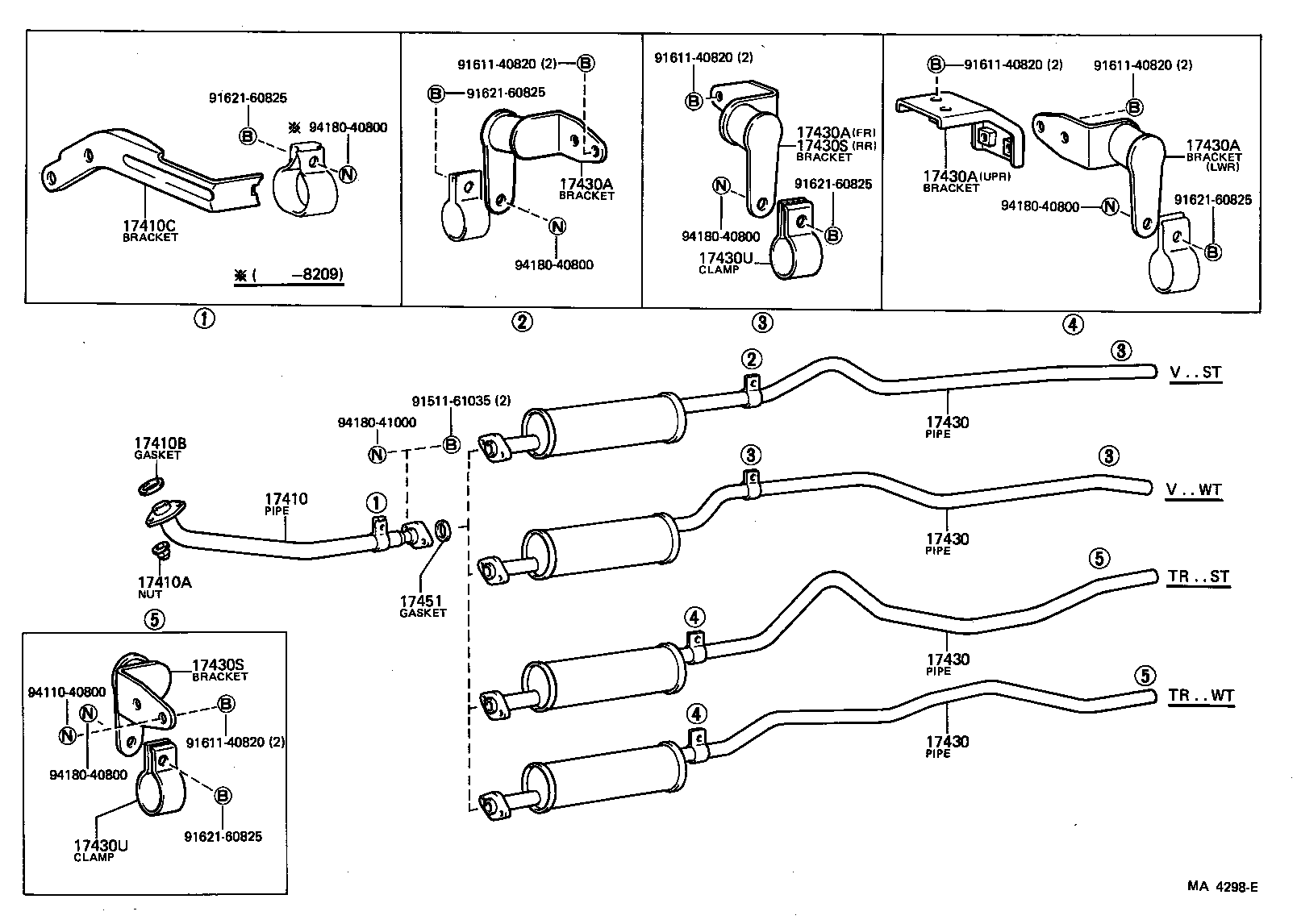 17430-64152 PIPE ASSY, EXHAUST, TAIL product image