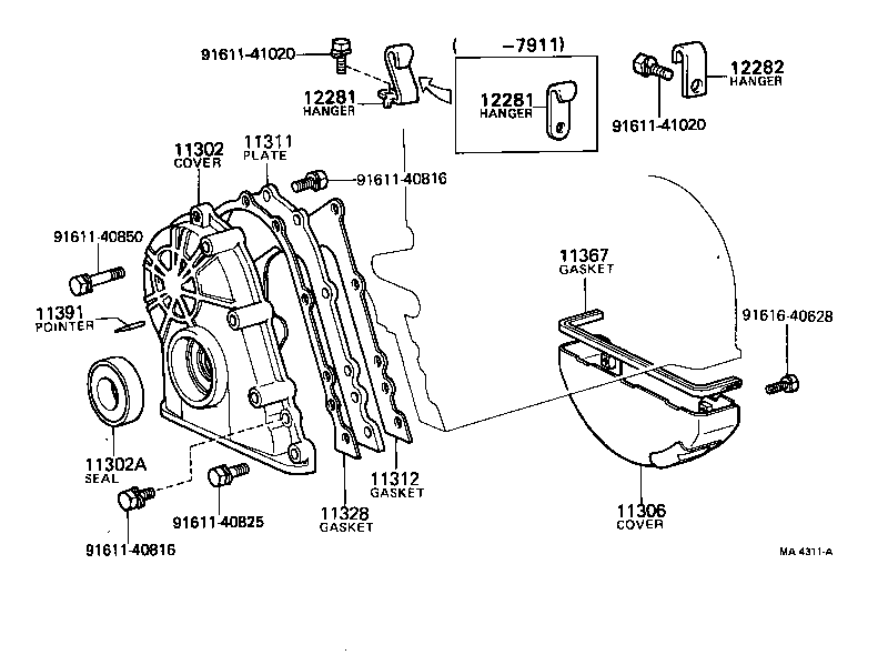 12281-13030 HANGER, ENGINE, NO.1 product image