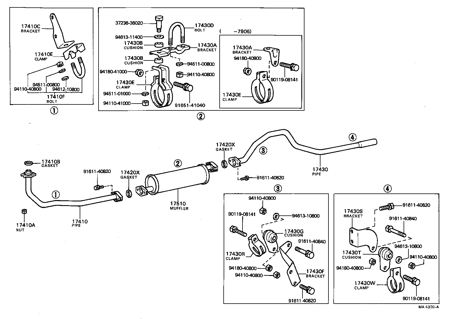 17430-44110 PIPE ASSY, EXHAUST, TAIL product image