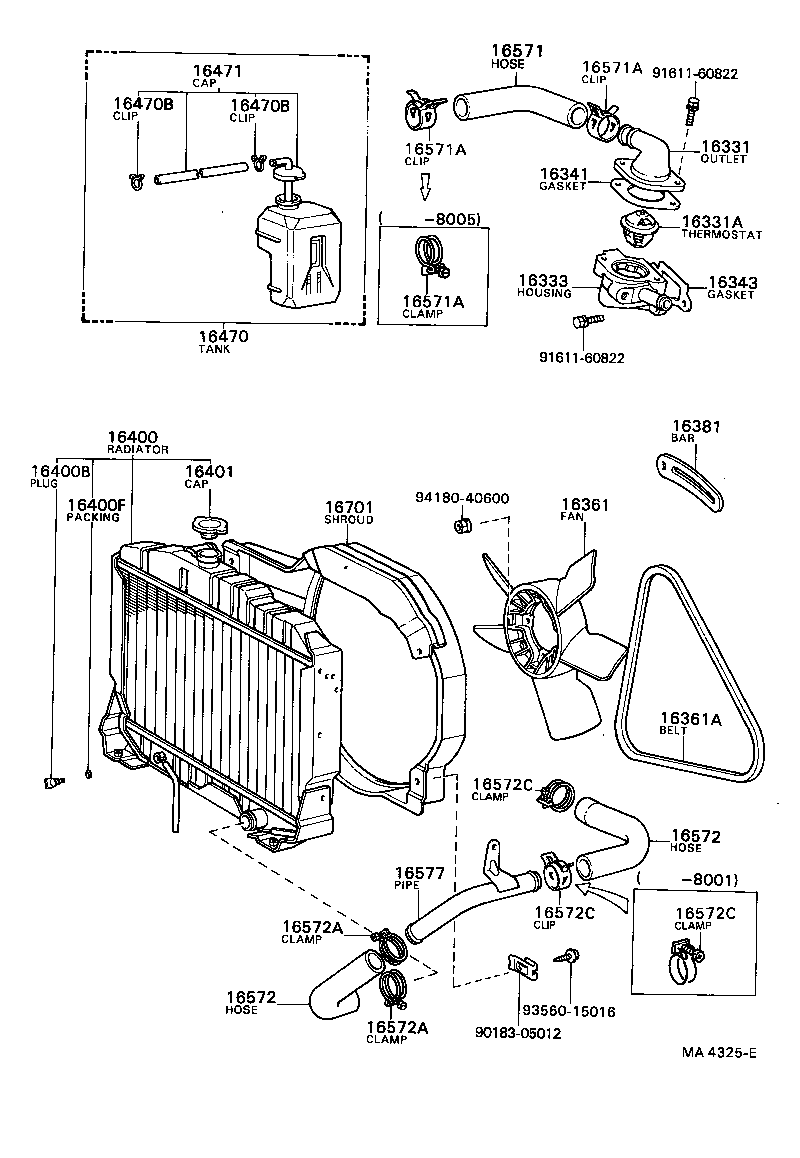 16571-31070 HOSE, RADIATOR, OUTLET product image