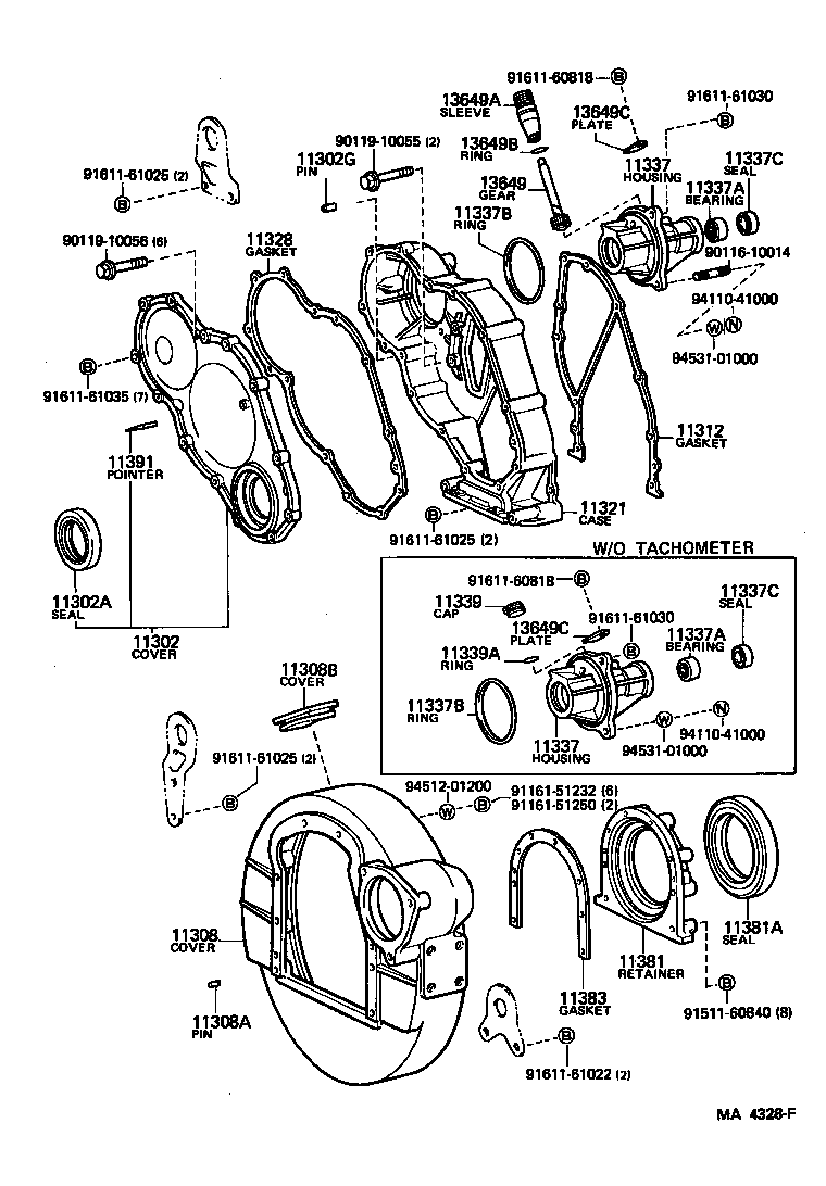 11303-76010 COVER SUB-ASSY, CRANKSHAFT GEAR OR PULLEY product image