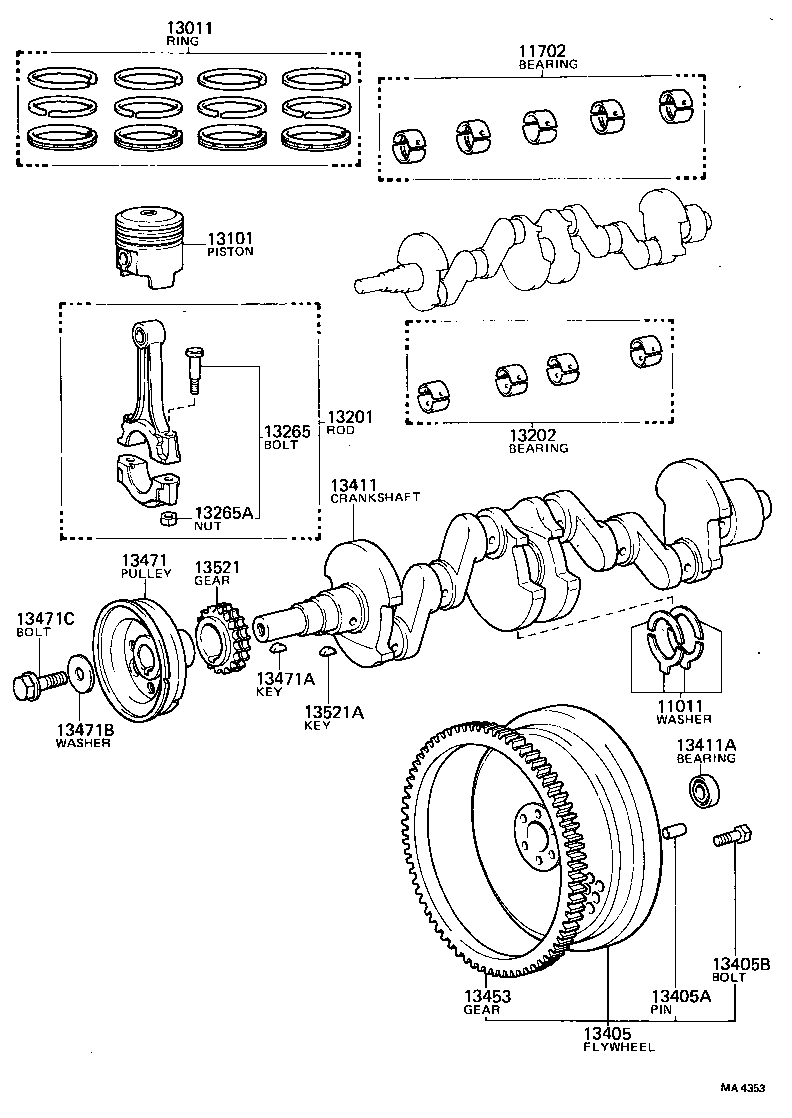 88451-22050 PULLEY, CRANKSHAFT, NO.2 product image