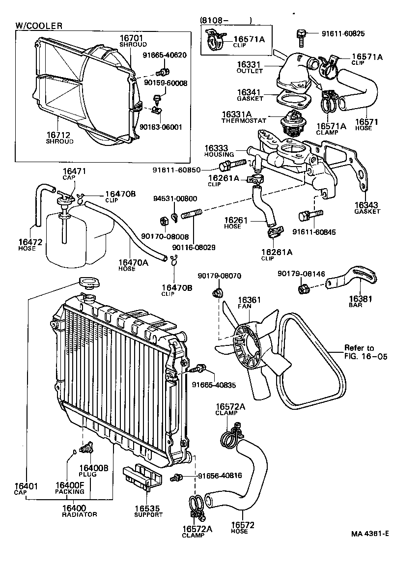16381-64011 BAR, FAN BELT ADJUSTING product image