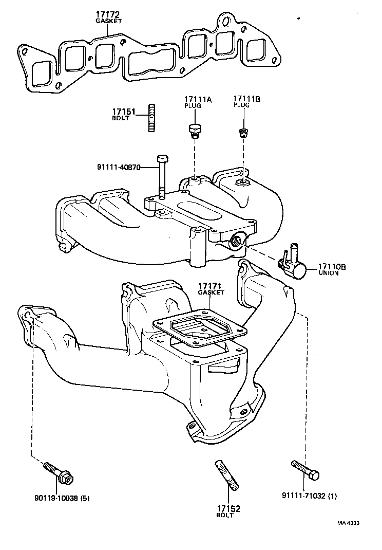 17101-54040 MANIFOLD, INTAKE product image
