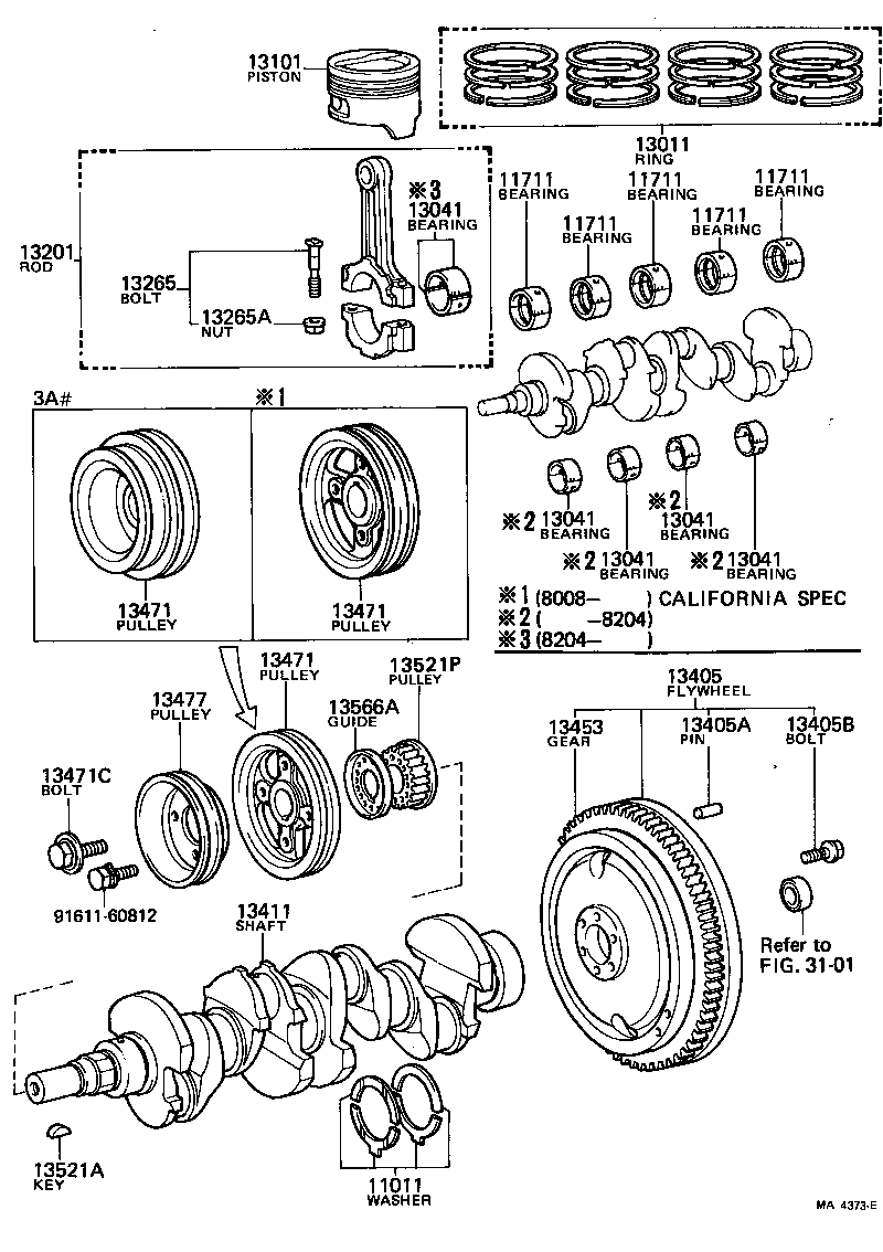 Toyota 13041-15010-01 BEARING, CONNECTING ROD