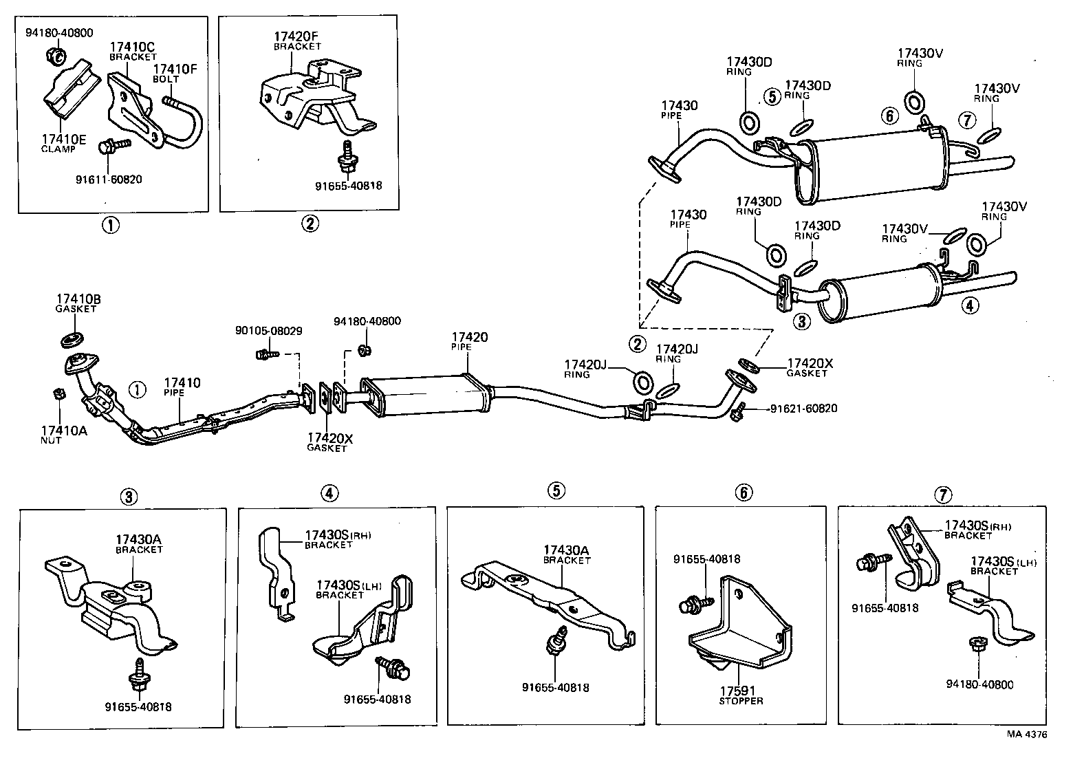17430-36050 PIPE ASSY, EXHAUST, TAIL product image