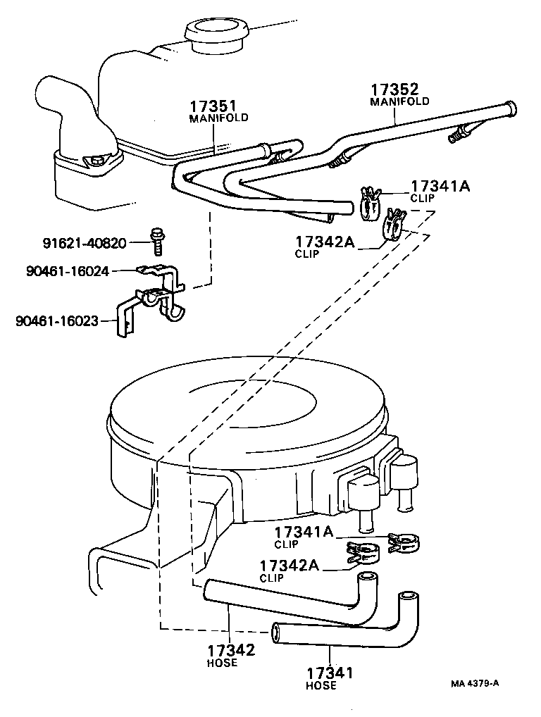 17341-34070 HOSE, NO.1(FOR AIR INJECTION SYSTEM) product image