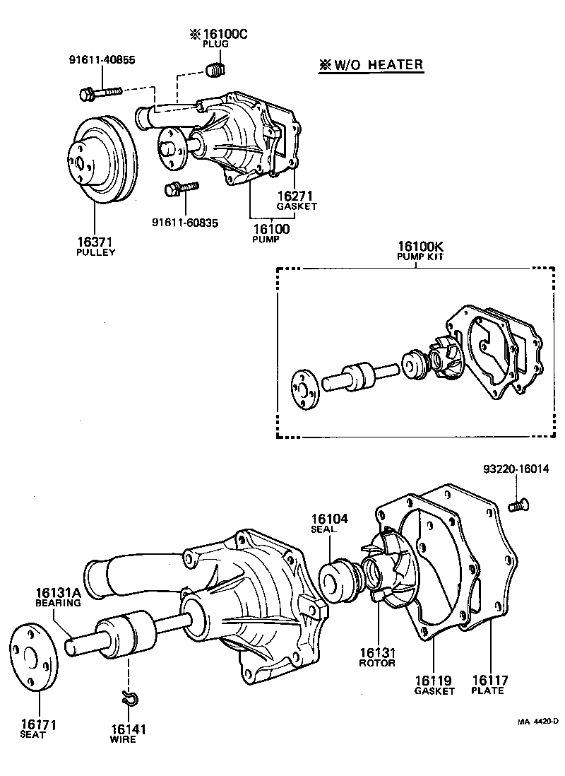 16109-34120 PUMP SUB-ASSY, WATER product image