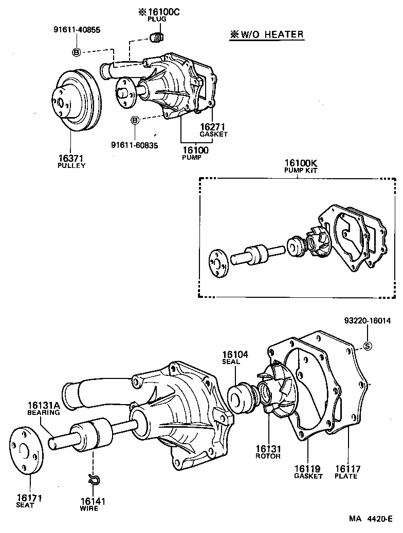 16100-59136 PUMP ASSY, ENGINE WATER product image