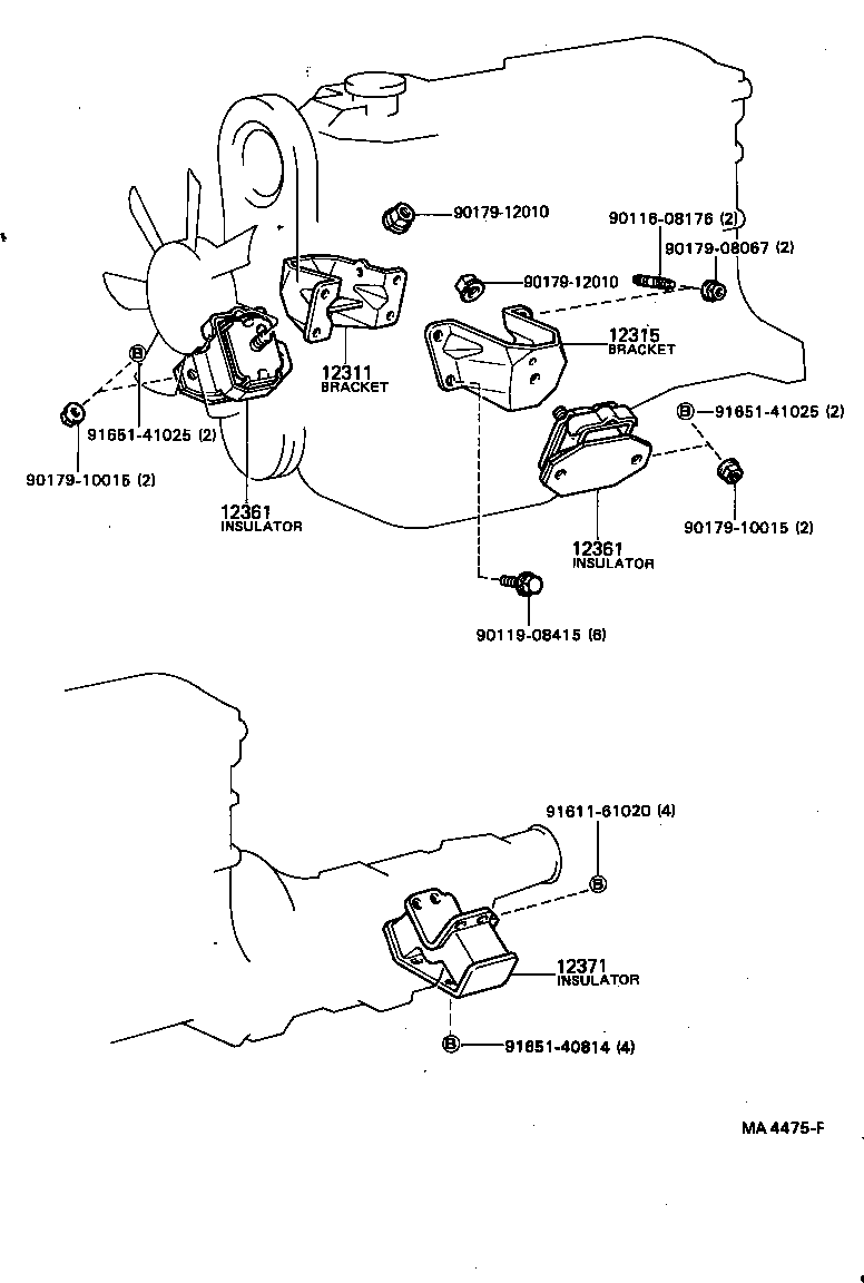 12315-70011 BRACKET, ENGINE MOUNTING, FRONT NO.1 LH product image